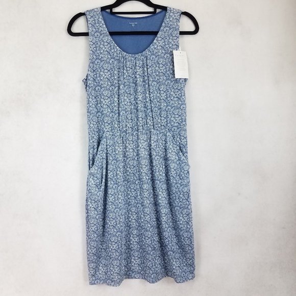 NEW Garnet Hill S Sleeveless Tencel Jersey Mini Dress Side Pockets - Picture 2 of 9